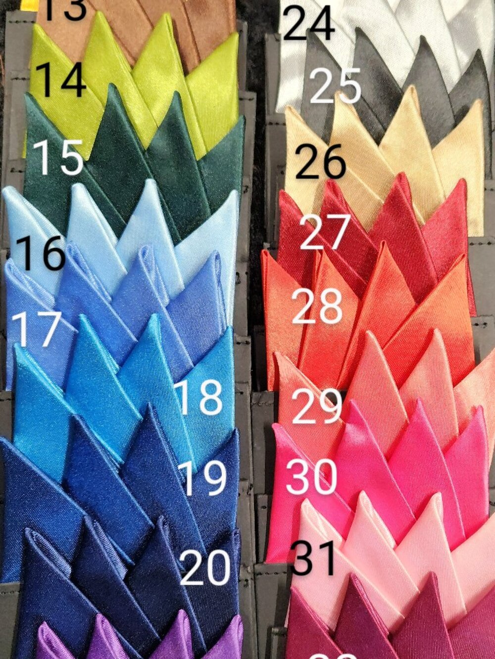 POCKET SQUARES Solid Colors READY TO WEAR Select ONE or more! NEW